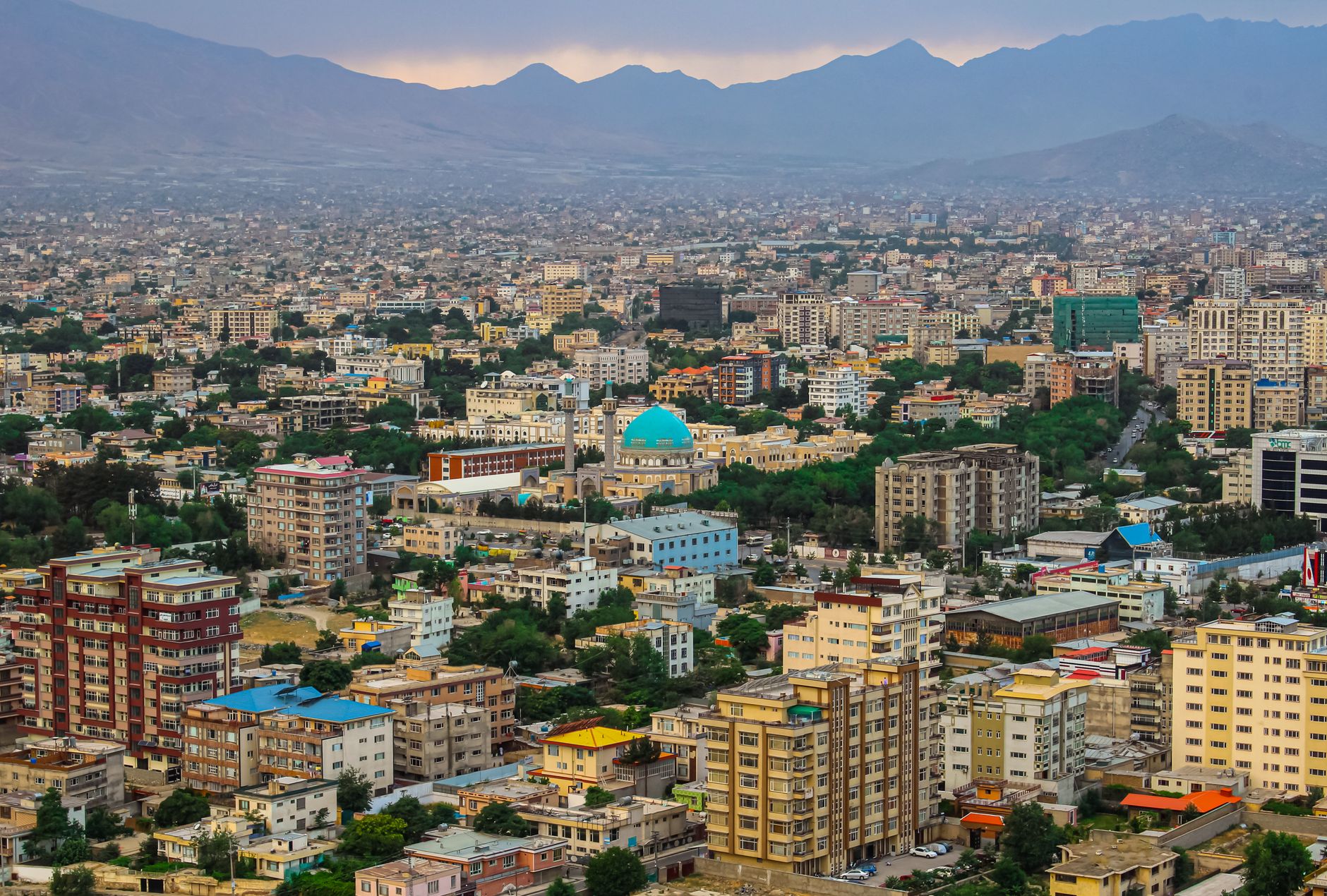 panorama of kabul surrounded by mountains
